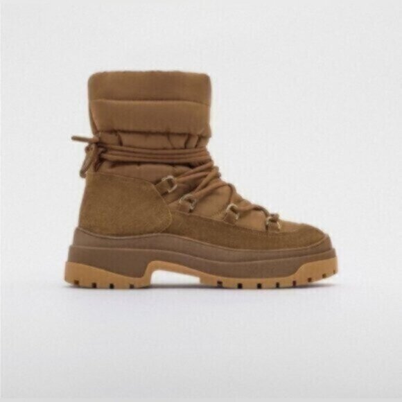 ZARA Puffer Boots Sz 6.5 NWT - Picture 1 of 6